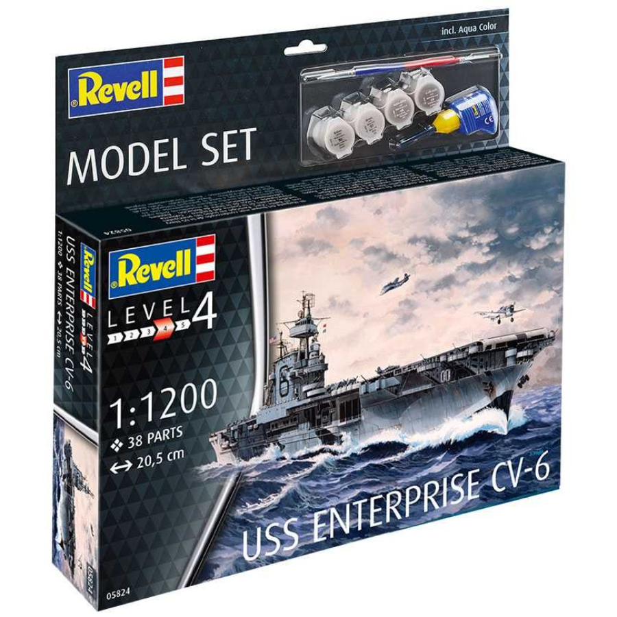 Revell Model Kit Gift Set 1:1200 USS Enterprise CV-6