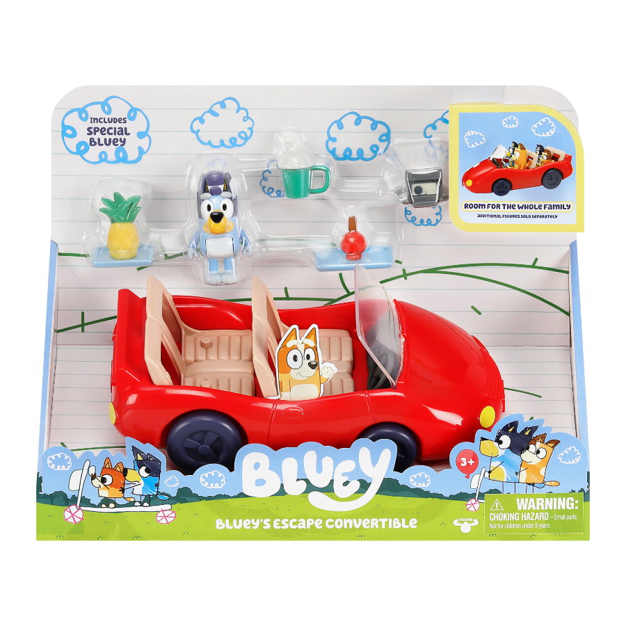Bluey Escape Convertible Car With Figure & Accessories