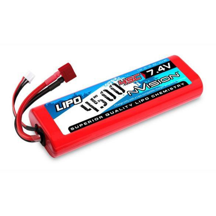 Nvision 7.4v 4500mAh HCR 45c Sport Lipo With Deans