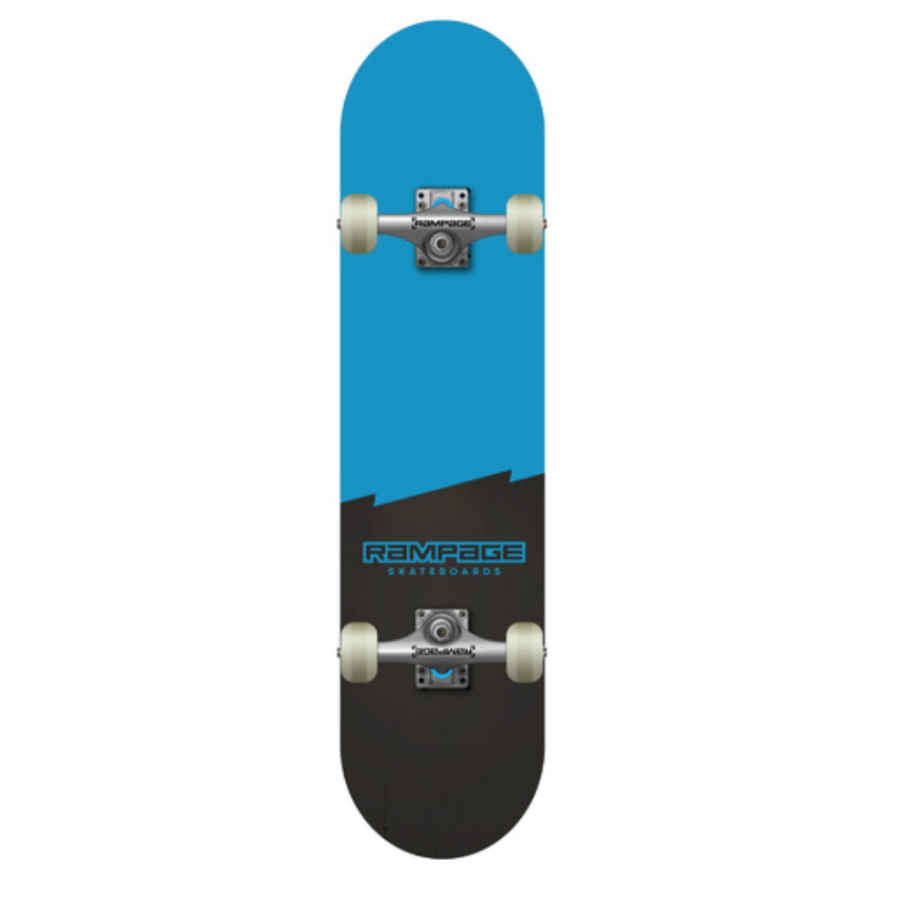 Rampage Skateboard Blue Black Stain