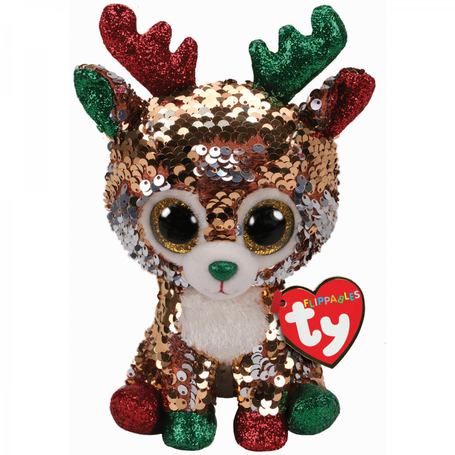 Beanie Boos Flippables Regular Plush Christmas Teegan Reindeer
