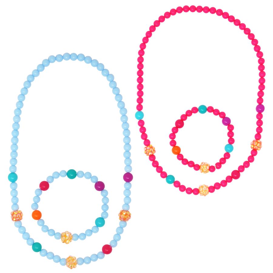 Sparkling Beads Necklace & Bracelet Set Assorted