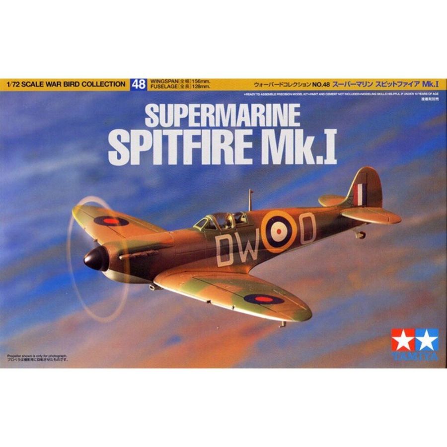 Tamiya Model Kit 1:72 Supermarine Spitfire MK I