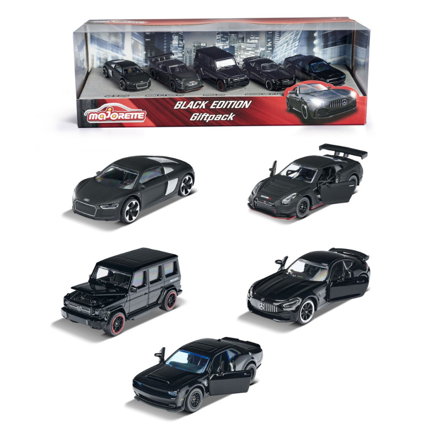 Majorette Diecast Cars Black Edition 5 Piece Gift Pack
