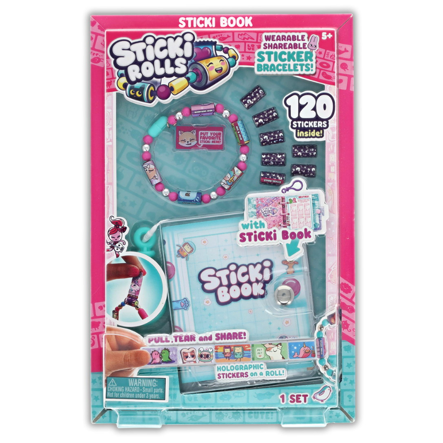 Sticki Rolls Sticki Band & Book With 120 Stickers Assorted