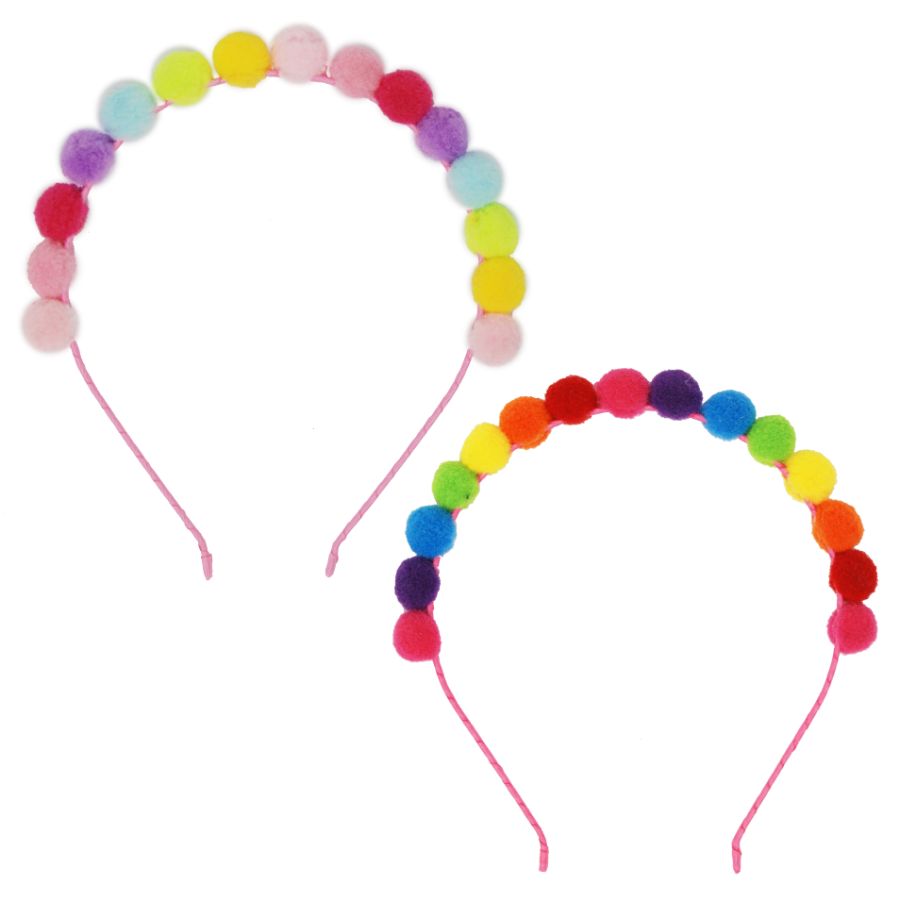 Rainbow Pom Pom Headband Assorted