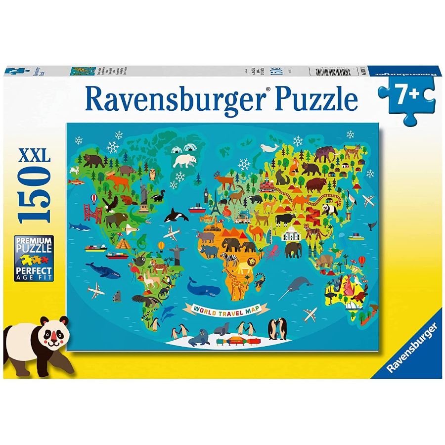 Ravensburger Puzzle 150 Piece Animal World Map