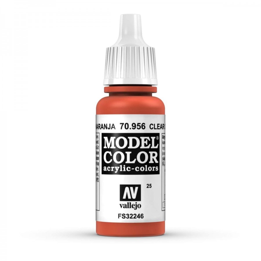 Vallejo Acrylic Paint Model Colour Clear Orange 17ml