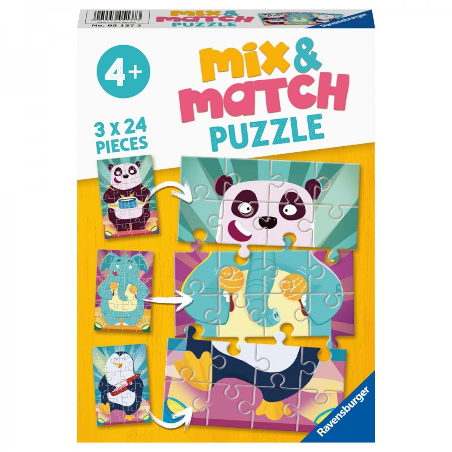 Ravensburger Puzzle 3x24 Piece Animal Rock Mix & Match