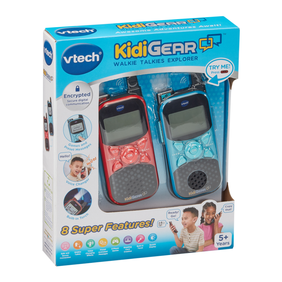 VTech KidiGear Explorer Walkie Talkies Blue Red