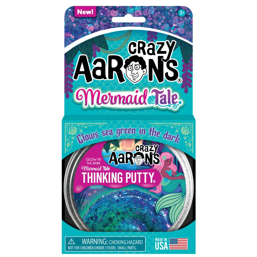Crazy Aarons Thinking Putty 10cm Tin Glowbrights Mermaid Tale