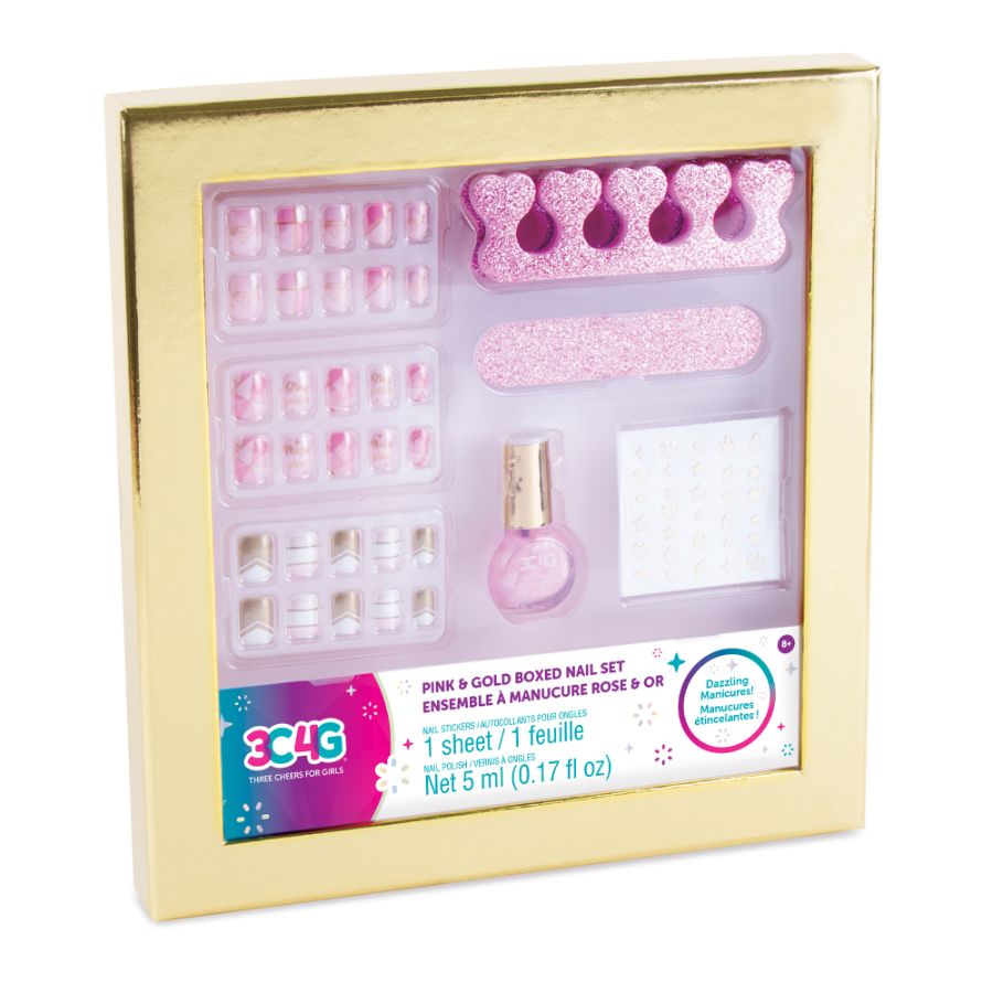 3C4G Pink & Gold Nail Gift Box Set