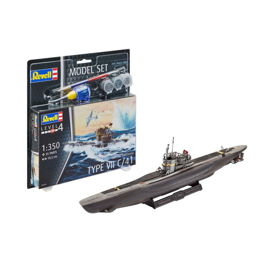 Revell Model Kit Starter Set 1:350 German Submarine Type VII C41
