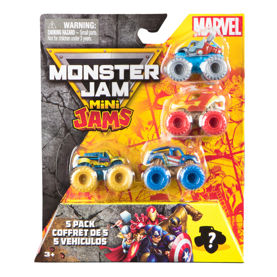 Monster Jam Vehicle Minis Marvel Licensed 5 Pack