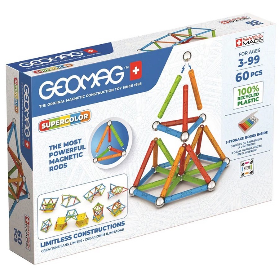 Geomag Supercolor Magnetic Construction 60 Piece Set