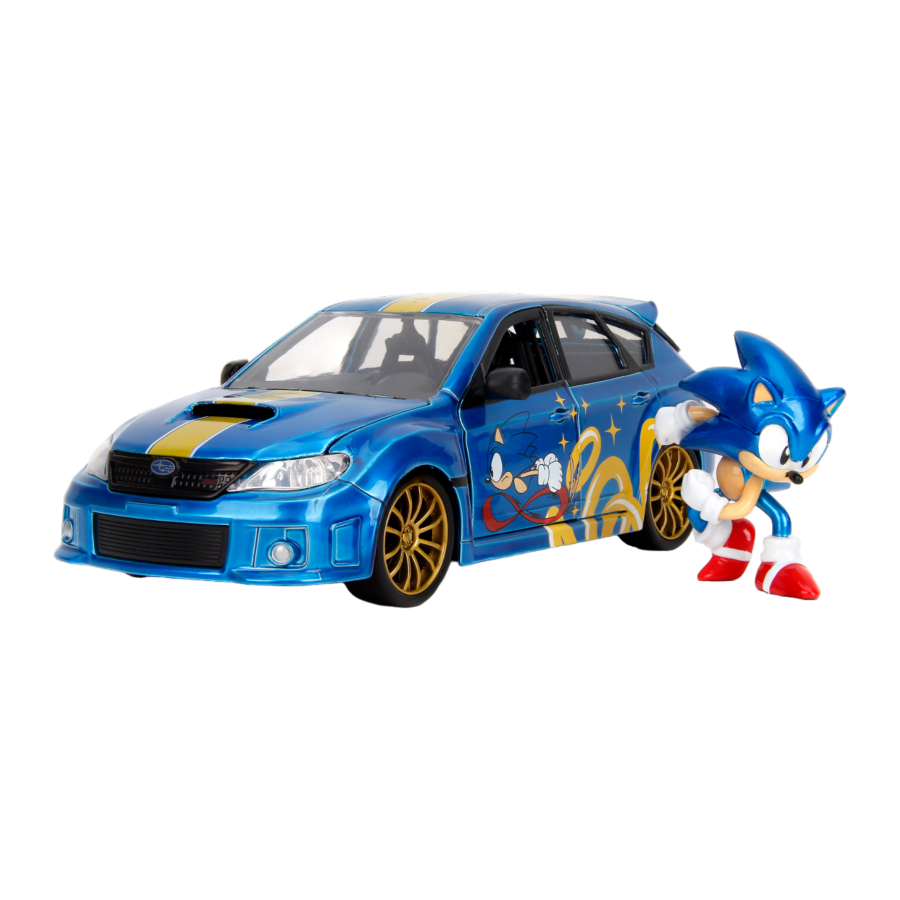 Jada Diecast 1:24 Sonic The Hedgehog Subaru STI With Sonic Figure