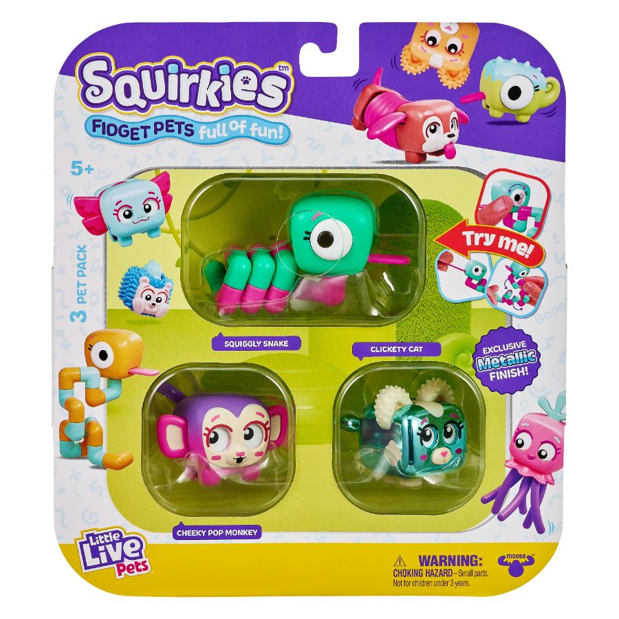 Little Live Pets Squirkies Series 1 3 Pack Assorted