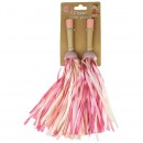 Wooden Pom Poms Pair Assorted Colours