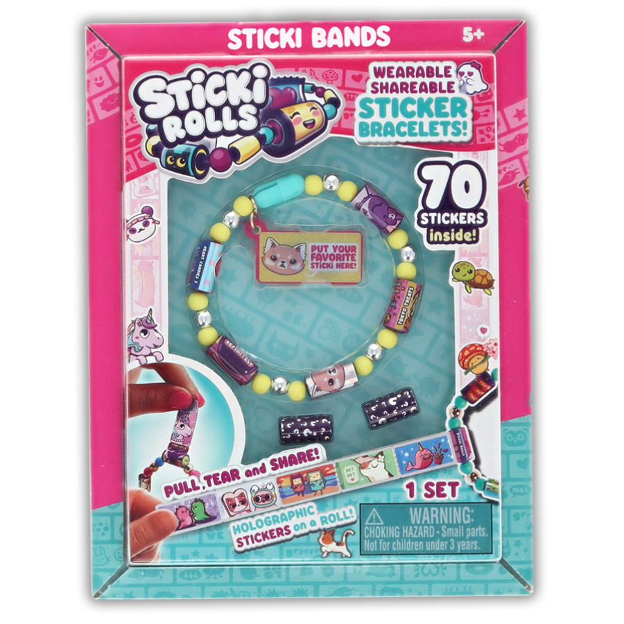 Sticki Rolls Sticki Band With 70 Stickers Assorted