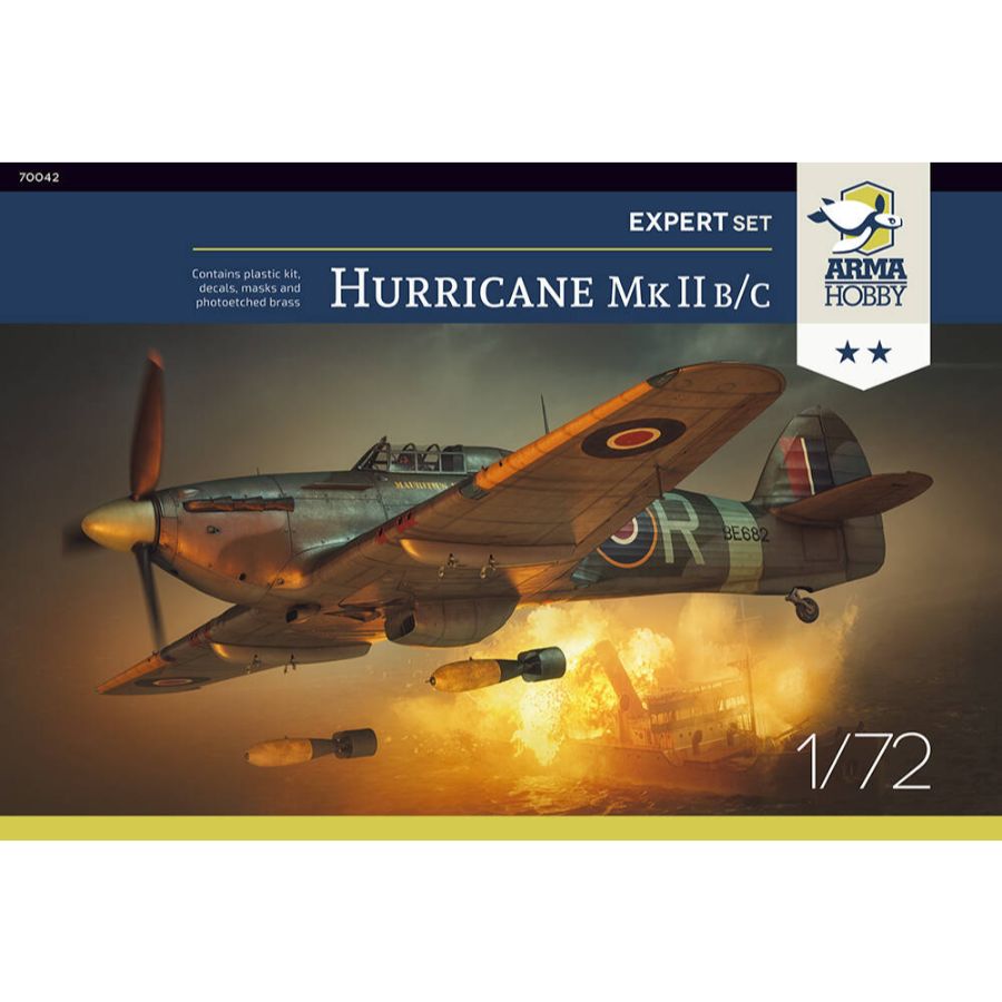 Arma Hobby Model Kit 1:72 Hurricane Mk IIB-C Expert Set