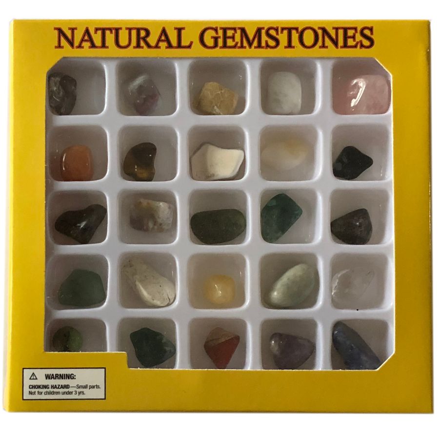 Gemstones Collection Box With 25 Tumbled Stones