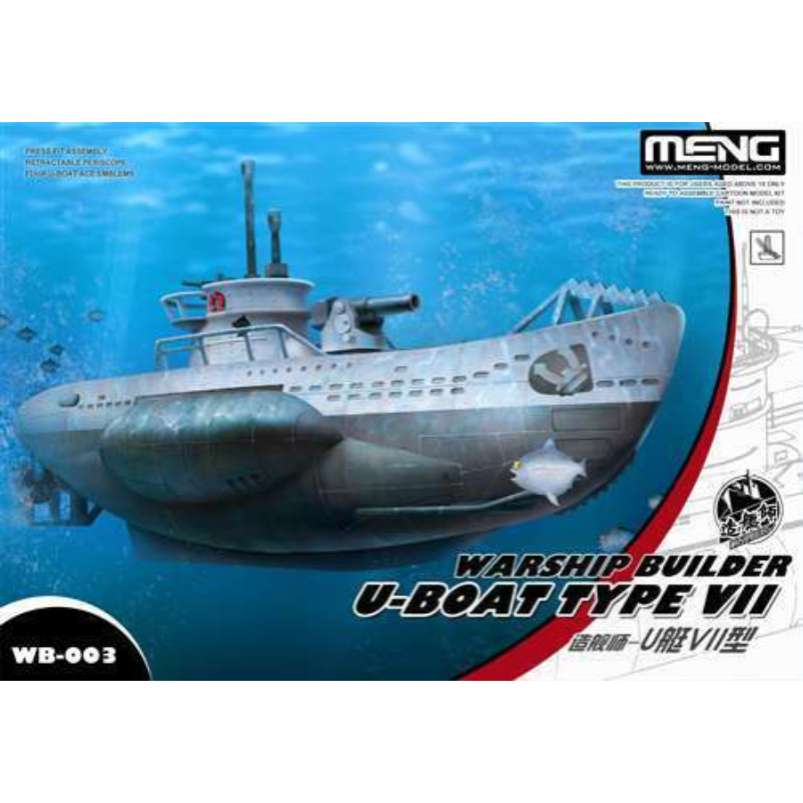 Meng Model Kit Cartoon Model Warship Builder U-Boat Type VII