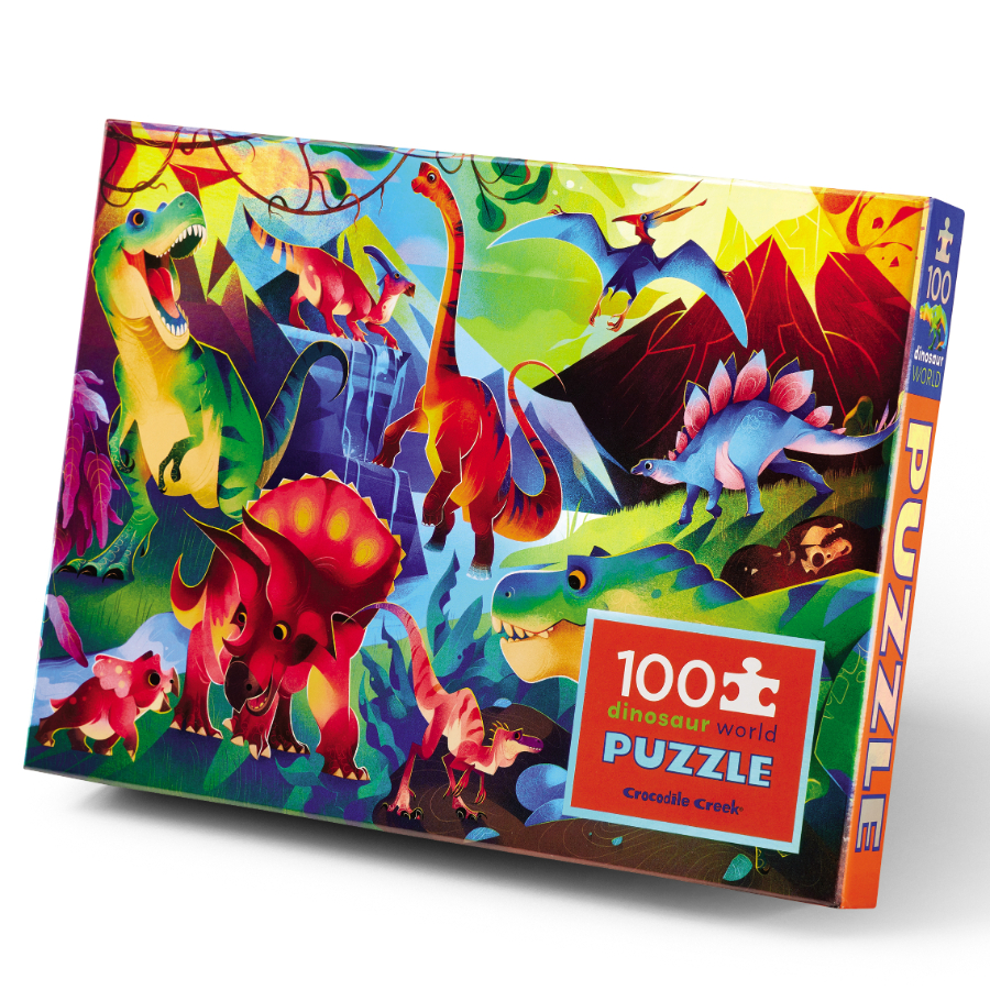 Crocodile Creek 100 Piece Holographic Puzzle Dinosaurs