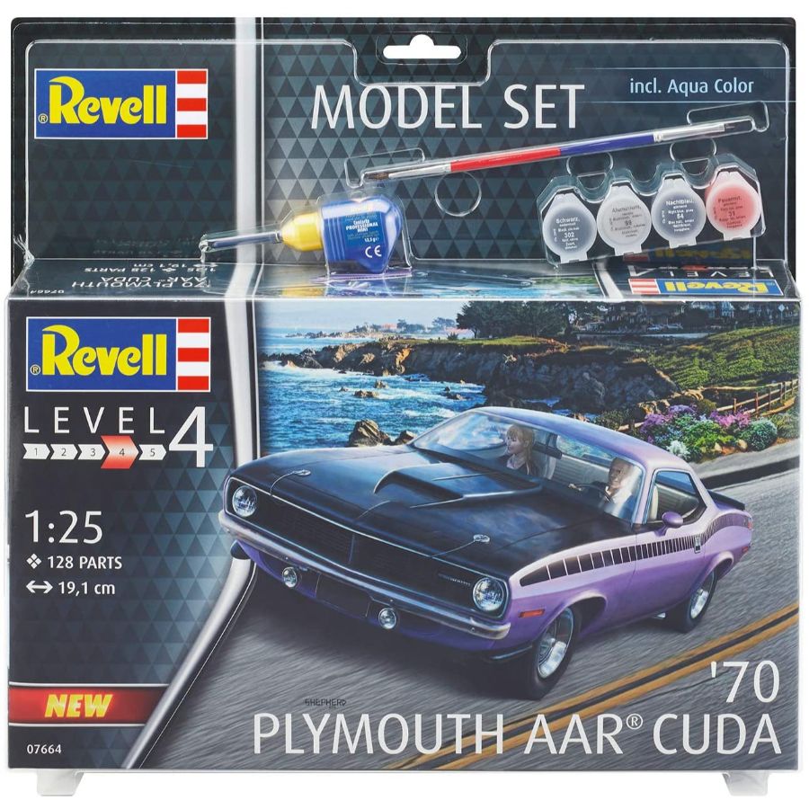 Revell Model Kit Gift Set 1:25 1970 Plymouth AAR Cuda