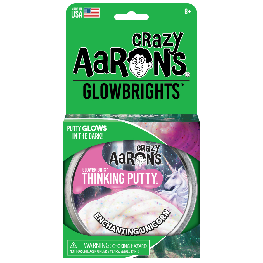 Crazy Aarons Thinking Putty 10cm Tin Enchanting Unicorn Glowbrights