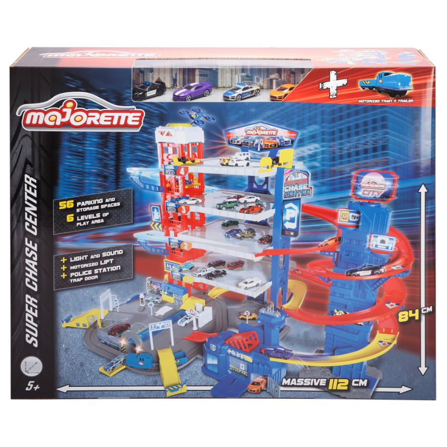 Majorette Super Chase Electronic Garage Center With 5 vehicles