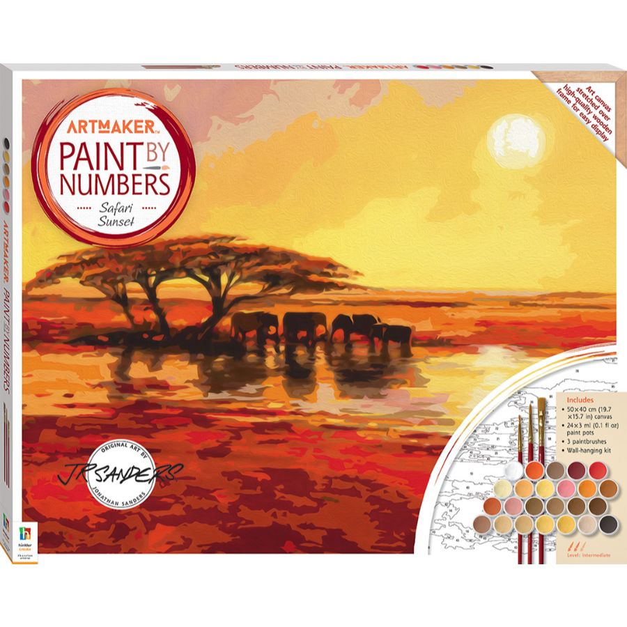 Art Maker Paint By Numbers On Canvas Safari Sunset