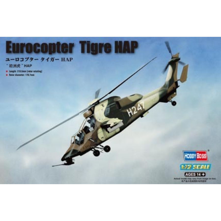 Hobby Boss Model Kit 1:72 French Army Eurocopter EC-665 Tiger HAP Aus Decals