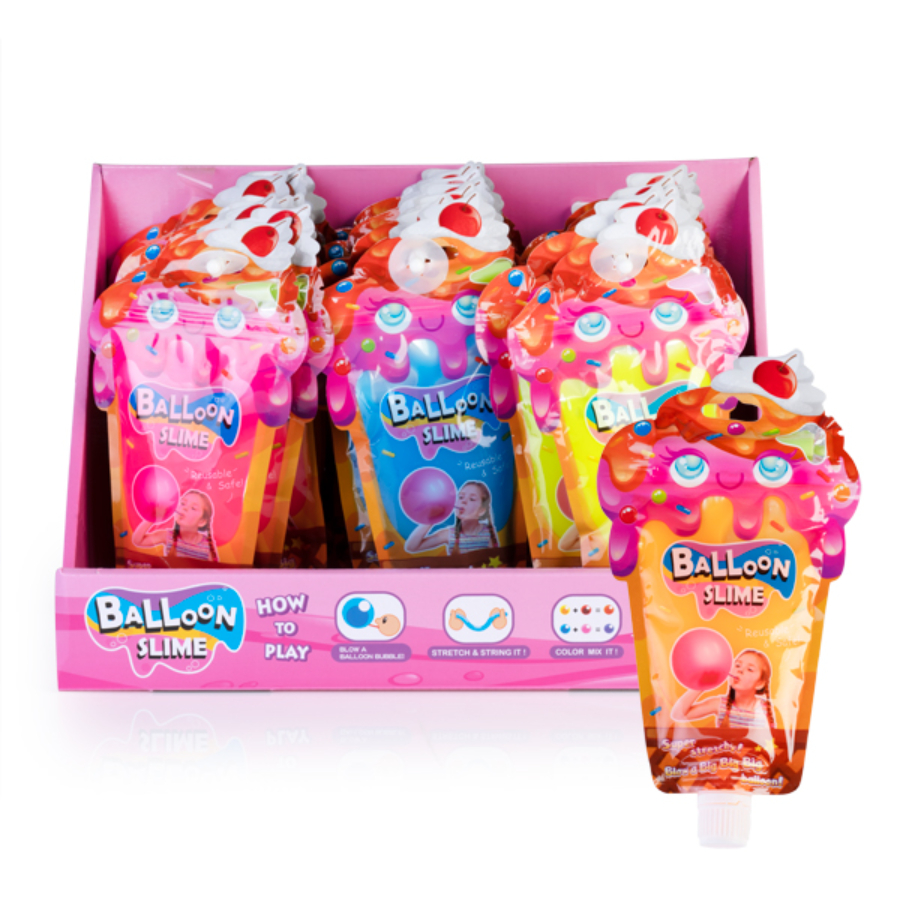 Balloon Slime With Straw Assorted