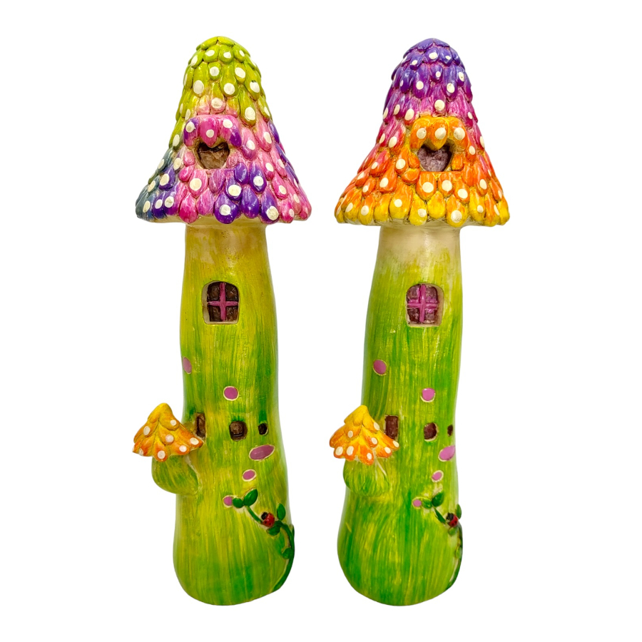 Fairy Mushroom Garden House Neon 29cm Assorted
