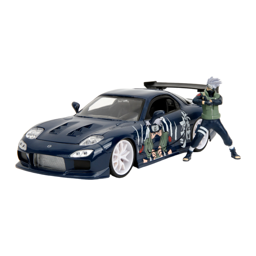 Jada Diecast 1:24 Naruto 1993 Mazda RX-7 With Kakashi Figure