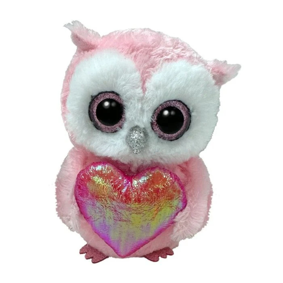 Ty Beanie Boos Regular Plush Whisper Owl With Heart