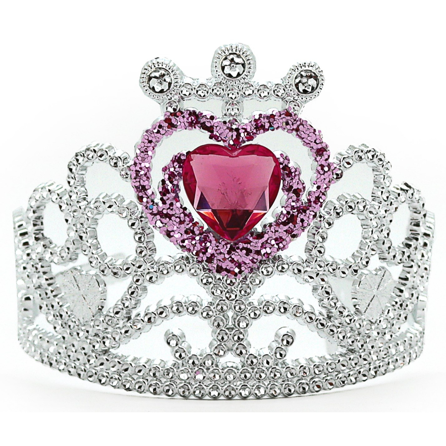 Tiara Silver With Pink Heart Gem