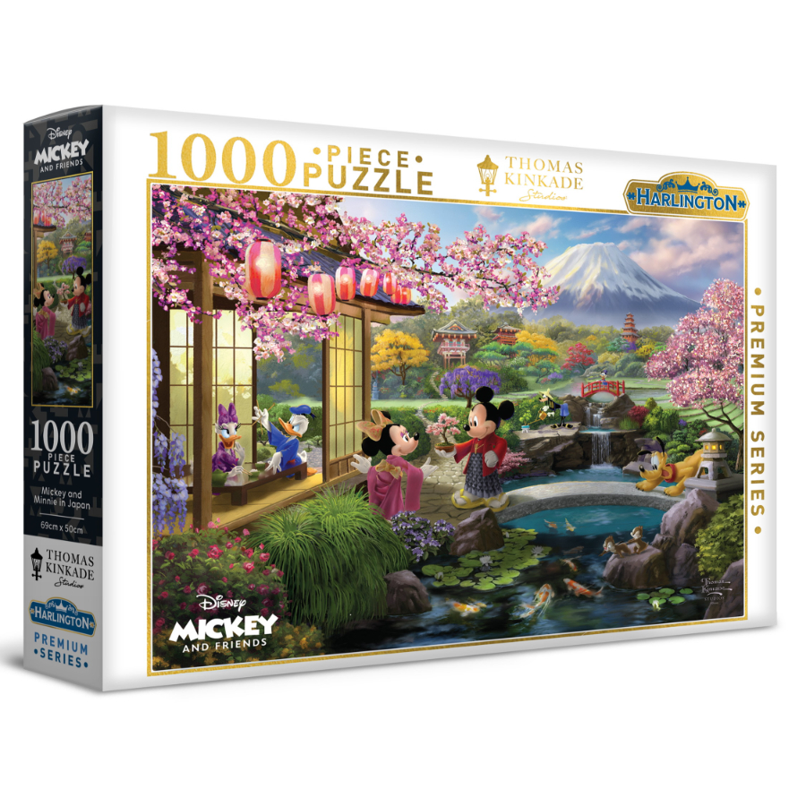 Harlington 1000 Piece Puzzle Thomas Kinkade Design Mickey & Minnie in Japan
