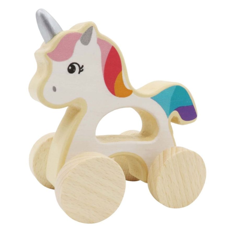 Wooden Unicorn On Wheels