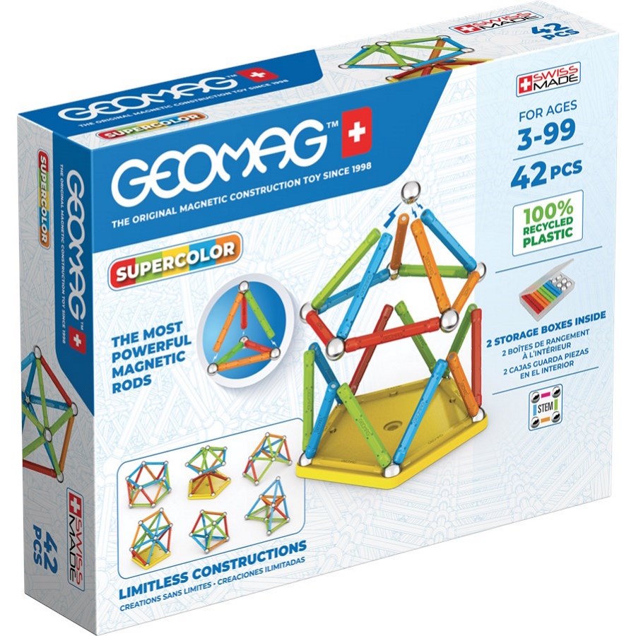 Geomag Supercolor Magnetic Construction 42 Piece Set