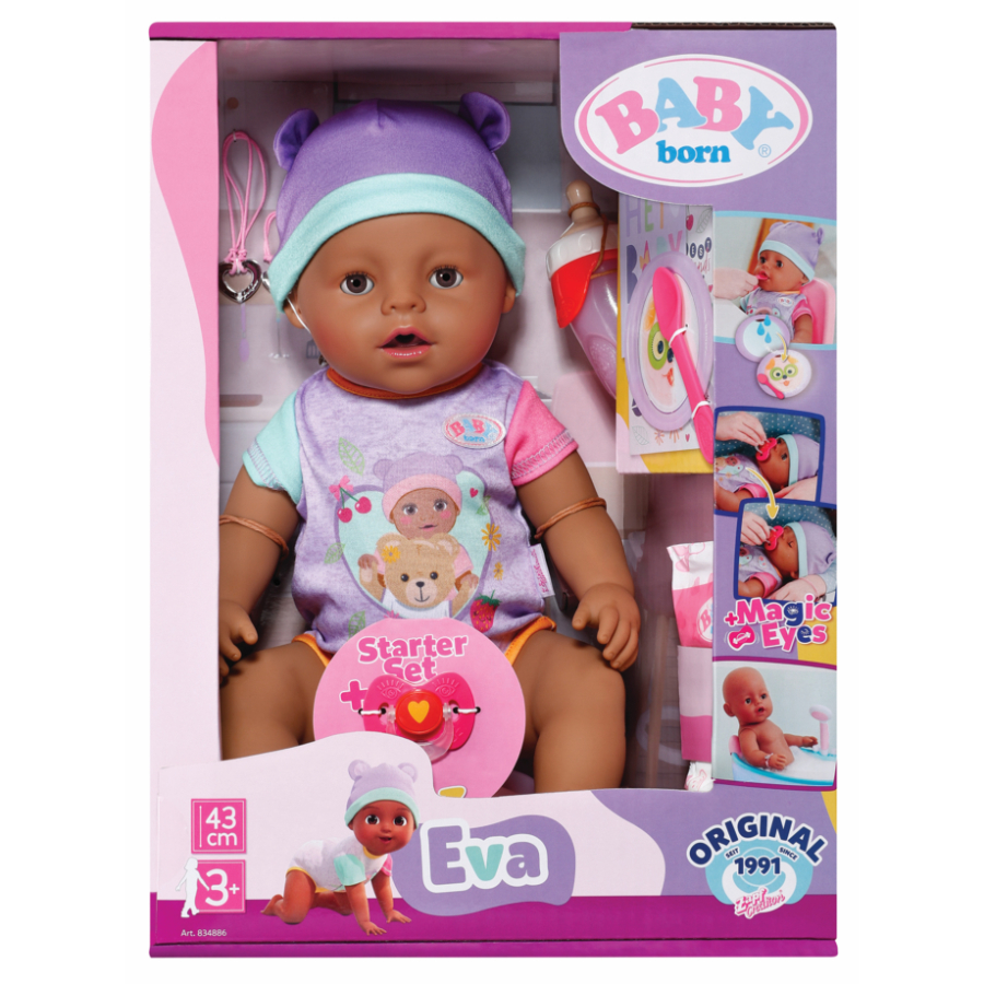 Baby Born Original Eva Girl Dark Skin 43cm