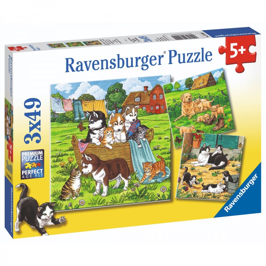 Ravensburger Puzzle 3x49 Piece Cats And Dogs
