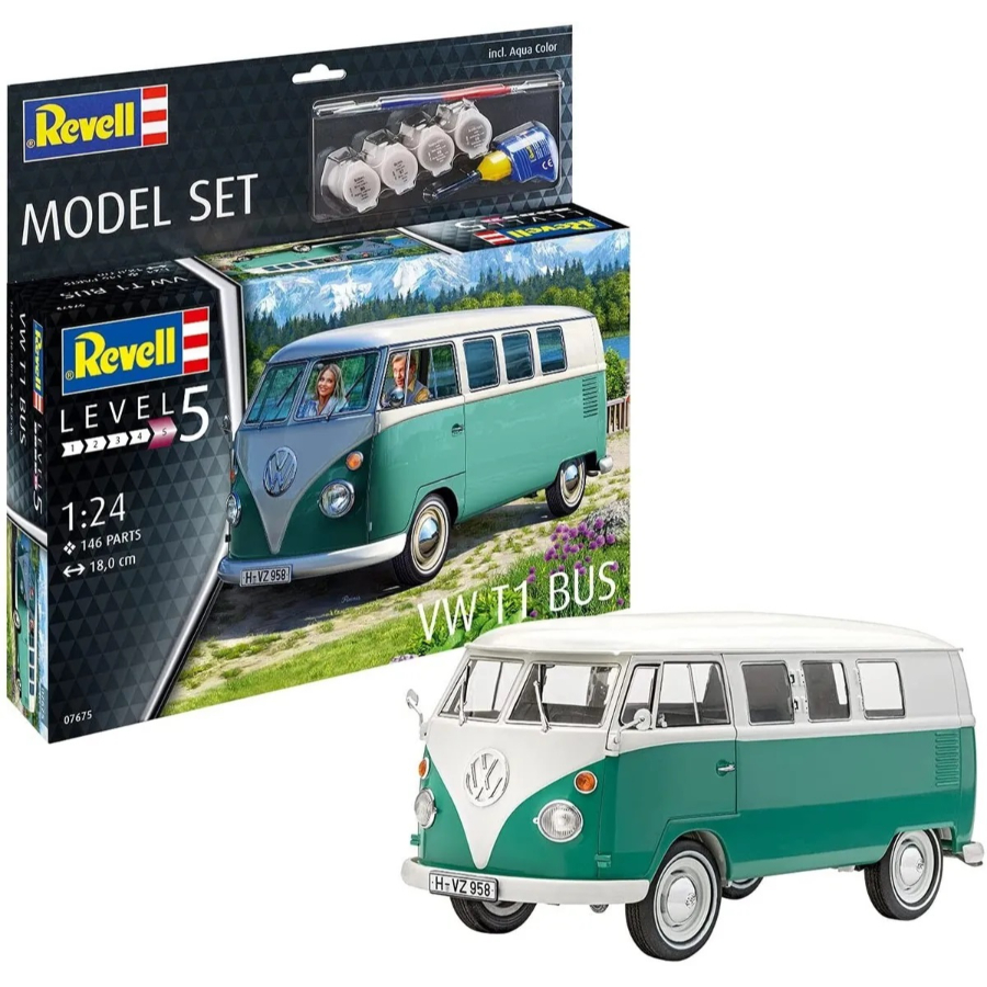 Revell Model Kit 1:24 VW T1 Bus Gift Set