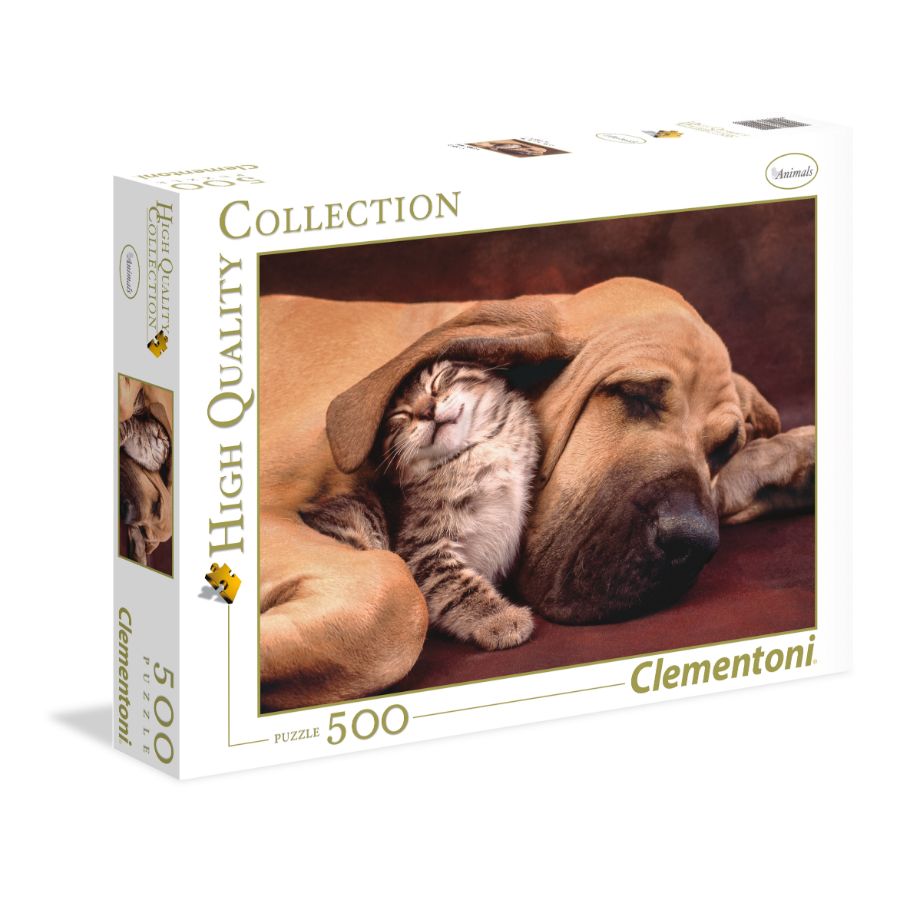 Clementoni Puzzle 500 Piece Cuddles Dog & Kitten