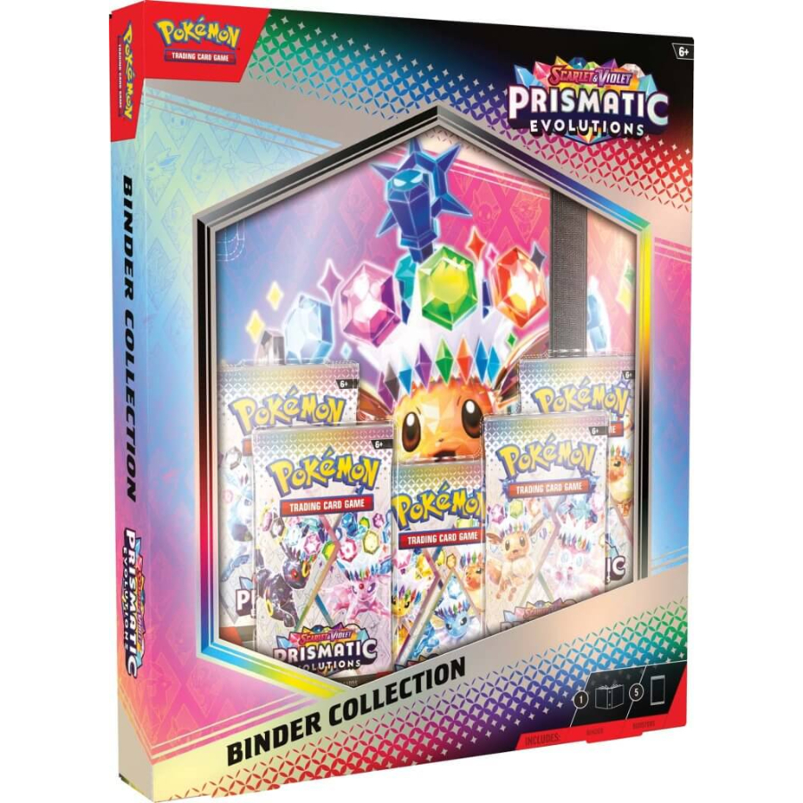 Pokemon TCG Scarlet & Violet Prismatic Evolutions Binder Collection Including 5 Booster Pack