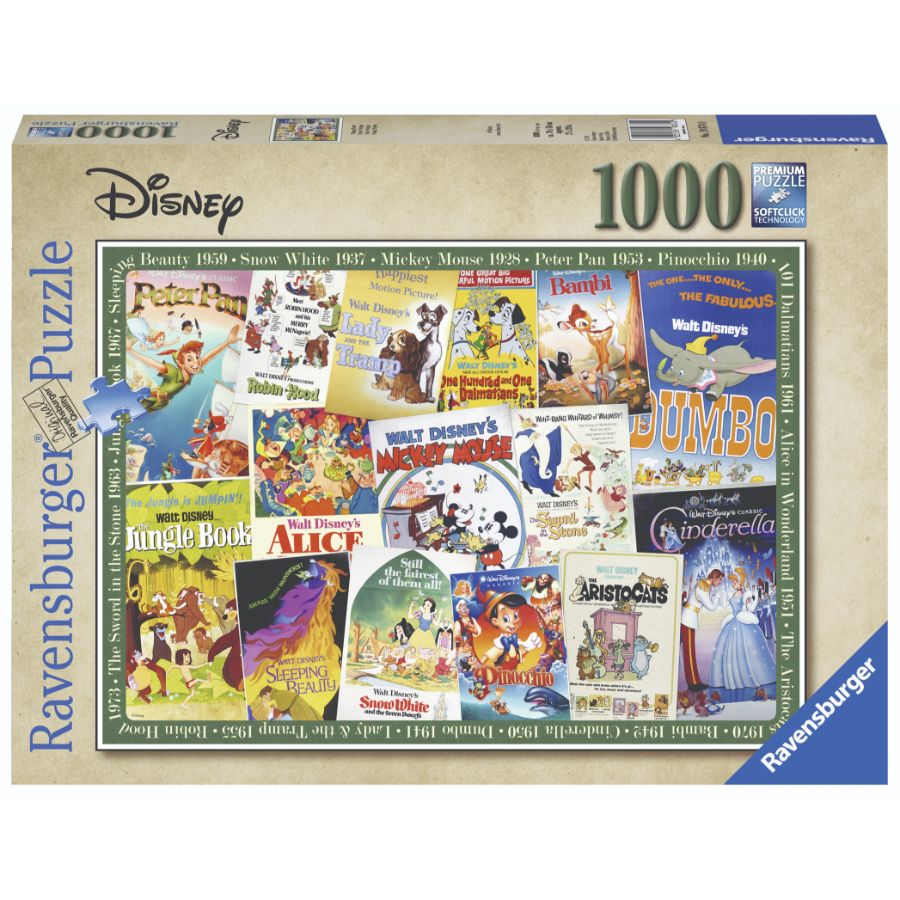 Ravensburger Puzzle Disney 1000 Piece Disney Vint Movie Posters