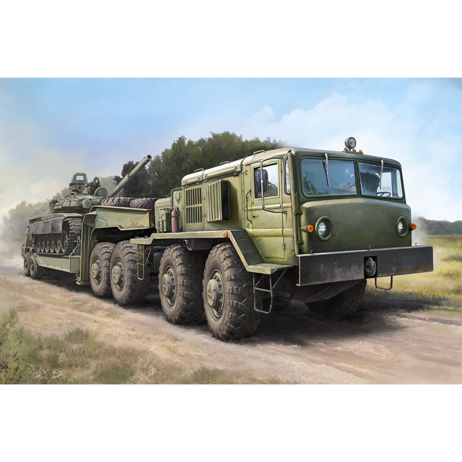 Trumpeter Model Kit 1:72 MAZ-537G Late Production Type With Semi-Trailer