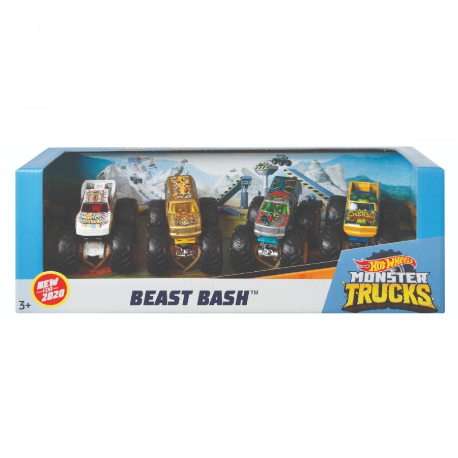 Hot Wheels Monster Trucks 1:64 Four Pack Assorted