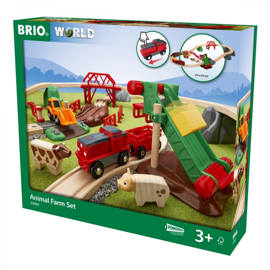 Brio Wooden Train Set Animal Farm 30 Pieces