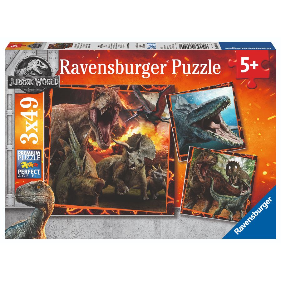 Ravensburger Puzzle 3x49 Piece Jurassic World Instinct To Hunt